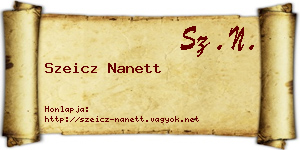 Szeicz Nanett névjegykártya